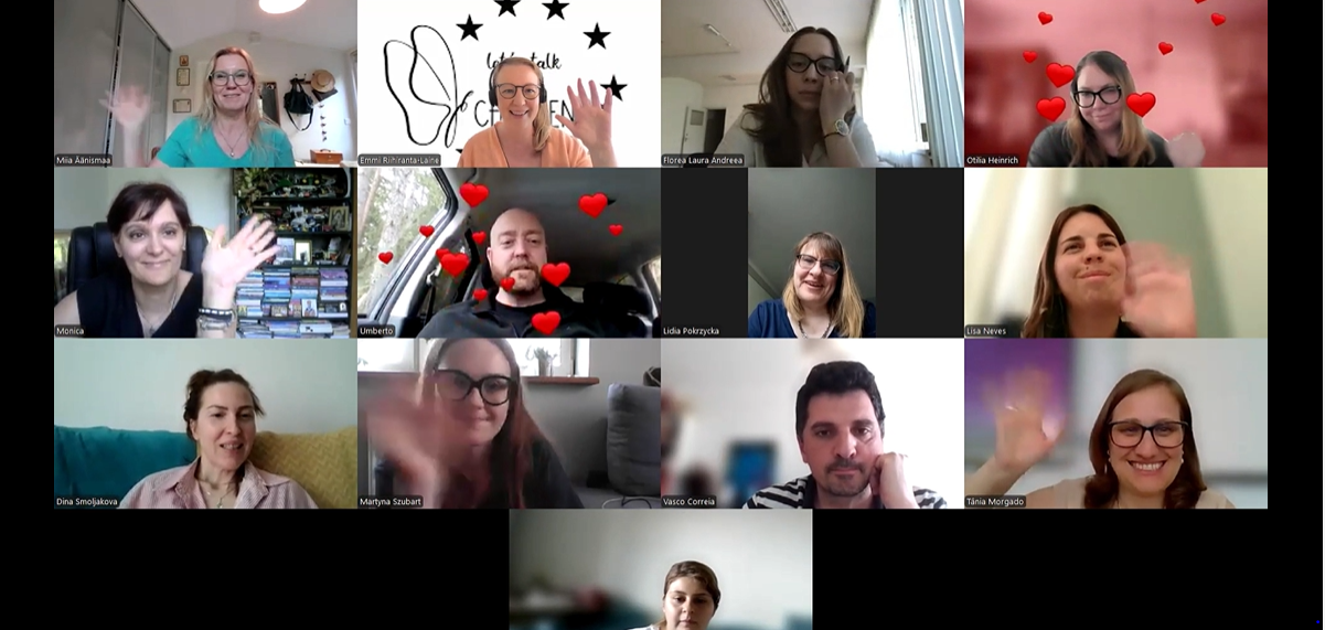 Pictured is a screen shot of participants in the final seminar of the international trainers trainer training.